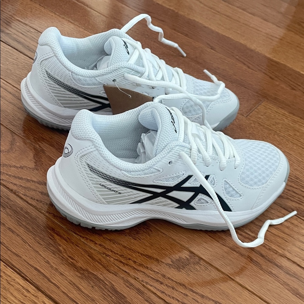Asics White Athletic Shoes with Black Details